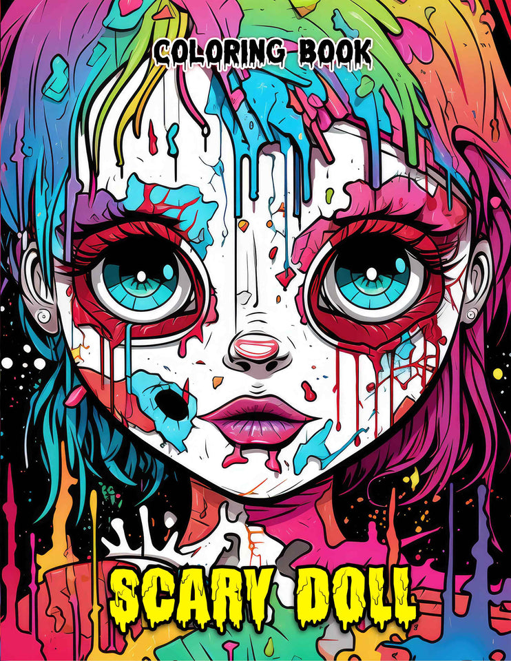 Scary Doll 30 Pages Printable Coloring Book