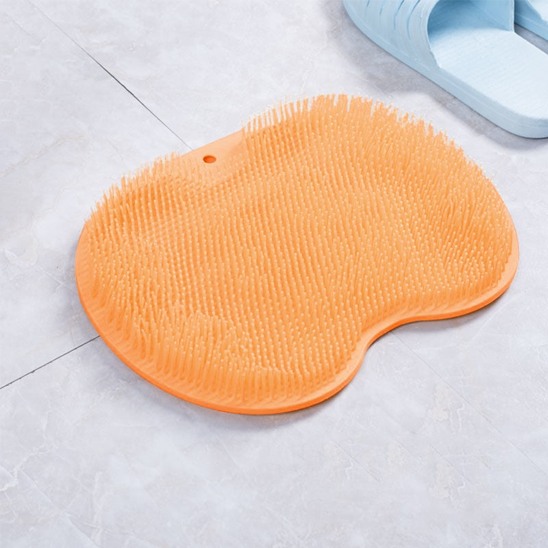Exfoliating Shower Massage Scraper Bathroom Non-slip Bath Mat Back Massage Brush Silicone Foot Wash Body Cleaning Bathing Too