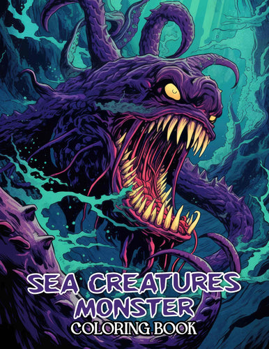 Sea Creatures Monster 30 Pages Printable Coloring Book