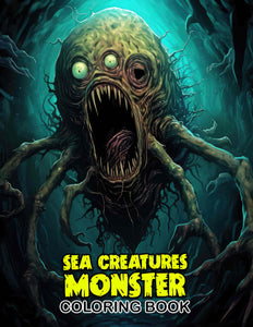 Sea Creatures Monster 30 Pages Printable Coloring Book