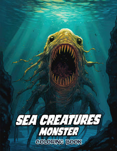 Sea Creatures Monster 30 Pages Printable Coloring Book