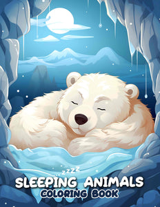 Sleeping Animals 30 Pages Printable Coloring Book