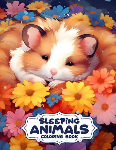 Sleeping Animals 30 Pages Printable Coloring Book