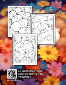 Sleeping Animals 30 Pages Printable Coloring Book