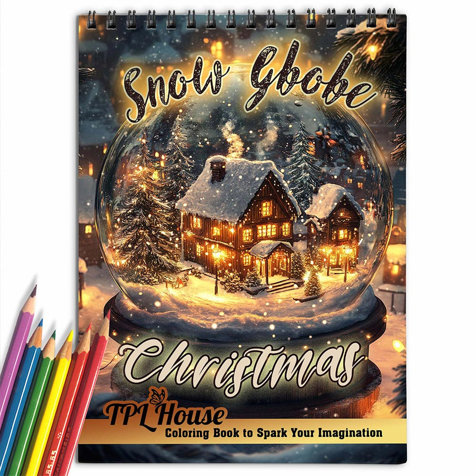 Snow Globe Christmas Coloring Book for Adults