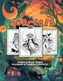 Sorcerer 30 Pages Printable Coloring Book