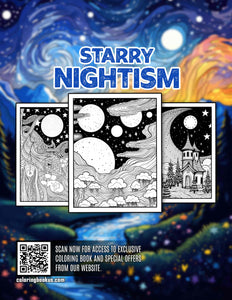 Starry Nightism 30 Pages Printable Coloring Book