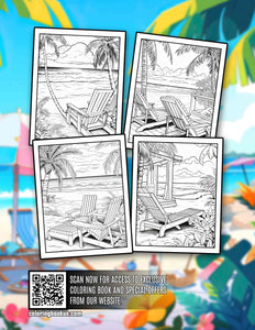 Summer Beach 30 Pages Printable Coloring Book