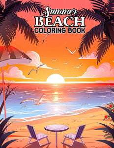 Summer Beach 30 Pages Printable Coloring Book