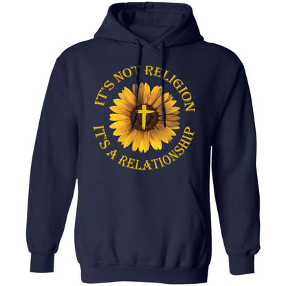 Sunflower painting, Yellow cross symbol, It's not religion, it's a relationship - Jesus Apparel