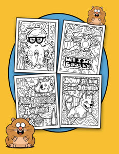 Swearing Animals 30 Pages Printable Coloring Book