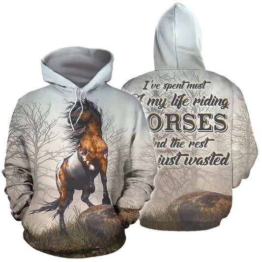 Horse Gifts All Over Printed Riding Horse Unisex Hoodie