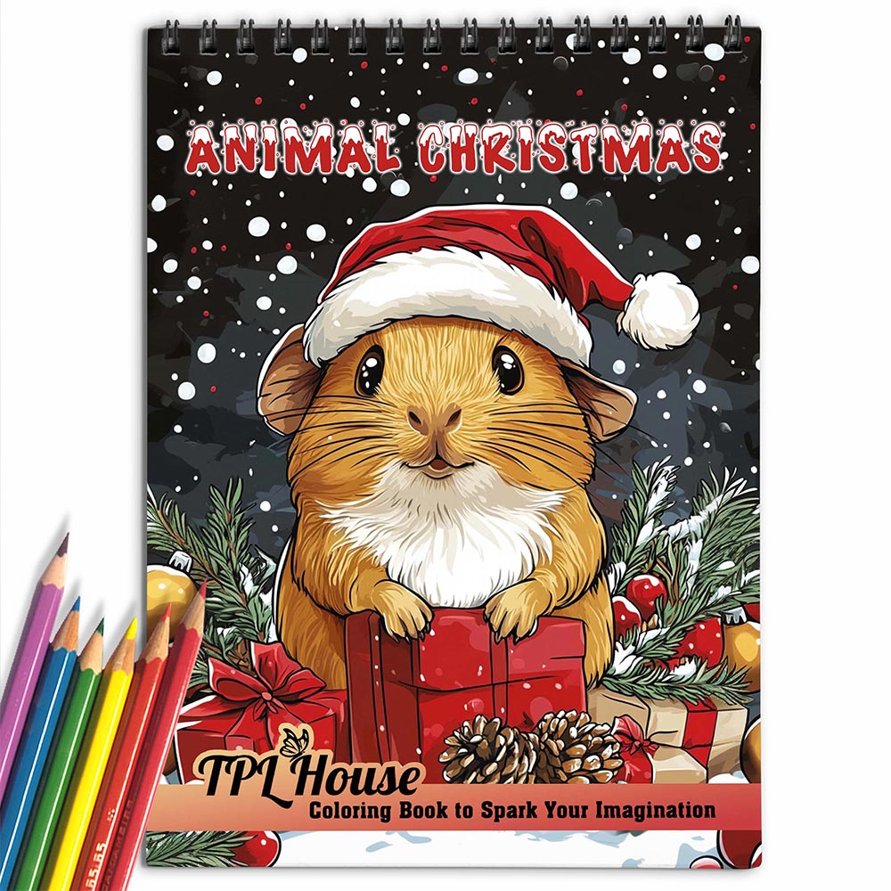 TPLHOUSE Animal Christmas Coloring Book for Adult