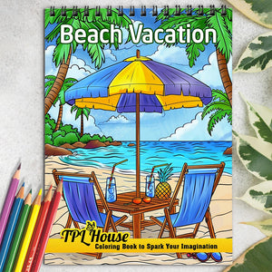 TPLHOUSE Beach Vacation Coloring Book for Adults