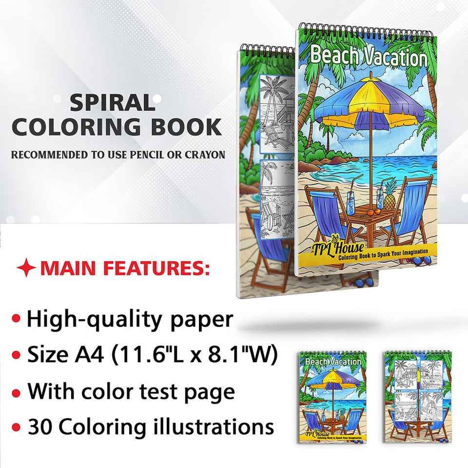 TPLHOUSE Beach Vacation Coloring Sheets for Adults