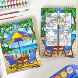 TPLHOUSE Beach Vacation Spiral Coloring for Adults