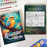 TPLHOUSE Beautiful Birds Spiral Coloring Book for Adult