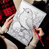 TPLHOUSE Beautiful Birds Spiral Bound Coloring Book for Adult