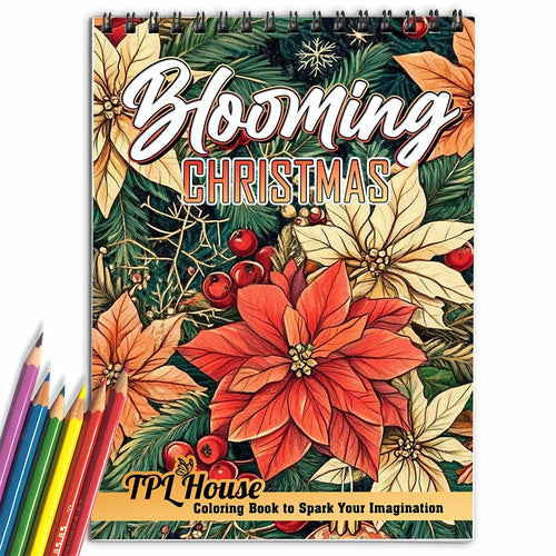 TPLHOUSE Blooming Christmas Coloring Book for Adult