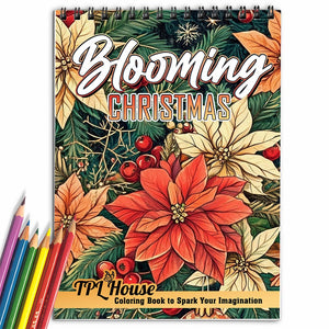 TPLHOUSE Blooming Christmas Coloring Book for Adult