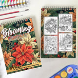 TPLHOUSE Blooming Christmas Spiral Coloring Book for Adult