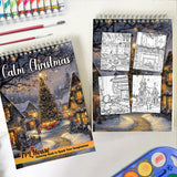 TPLHOUSE Calm Christmas Spiral Coloring Book for Adult