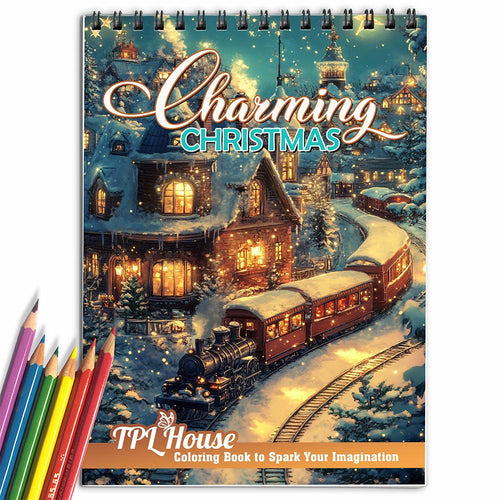 TPLHOUSE Charming Christmas Cheerful Coloring Book for Adult