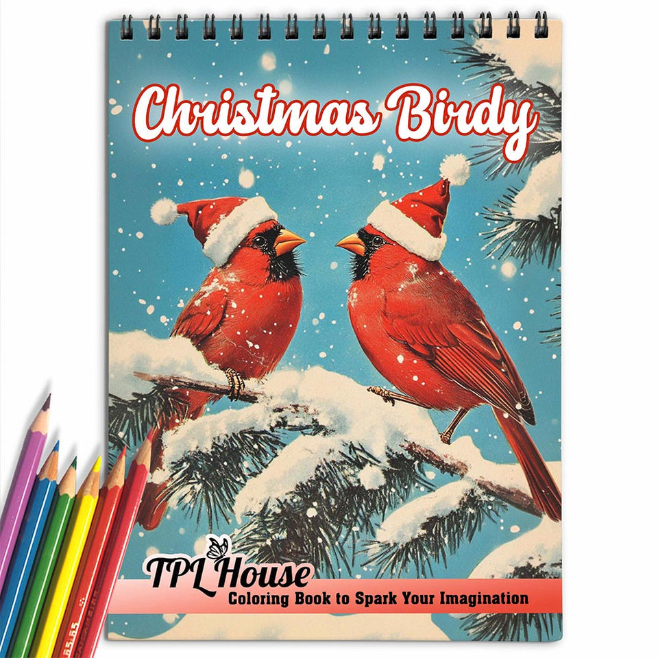 TPLHOUSE Christmas Birdy Coloring Book for Adult