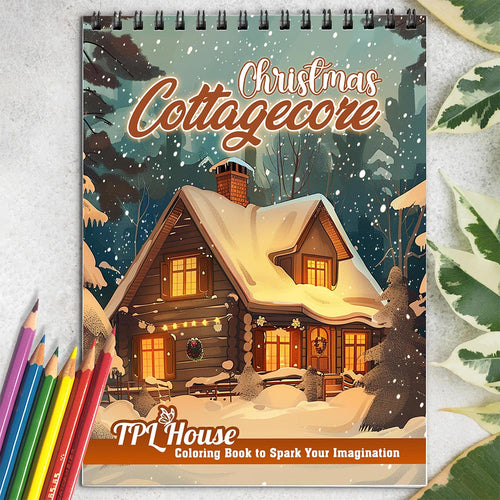 TPLHOUSE Christmas Cottagecore Coloring Book for Adult