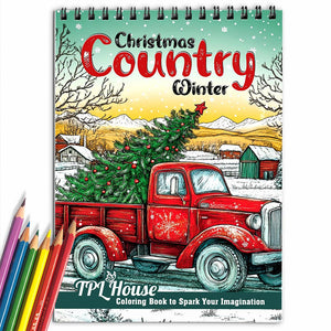 TPLHOUSE Christmas Country Winter Coloring Book for Adult