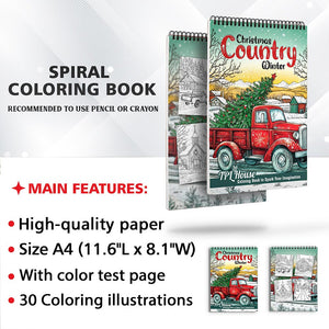 TPLHOUSE Christmas Country Winter Coloring Sheets for Adult