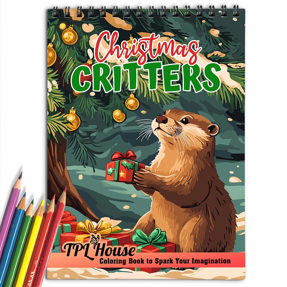 TPLHOUSE Christmas Critters Coloring Book for Adult