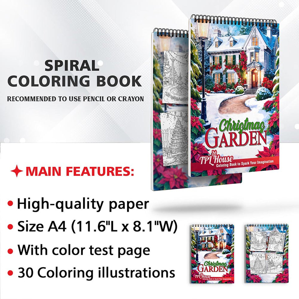 TPLHOUSE Christmas Garden Coloring Sheets for Adult