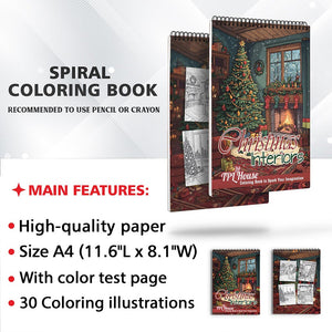TPLHOUSE Christmas Interiors Coloring Sheets for Adults