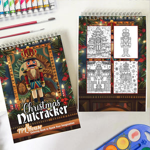 TPLHOUSE Christmas Nutcracker Spiral Coloring Book for Adult