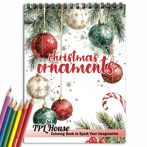 TPLHOUSE Christmas Ornaments Coloring Book for Adult