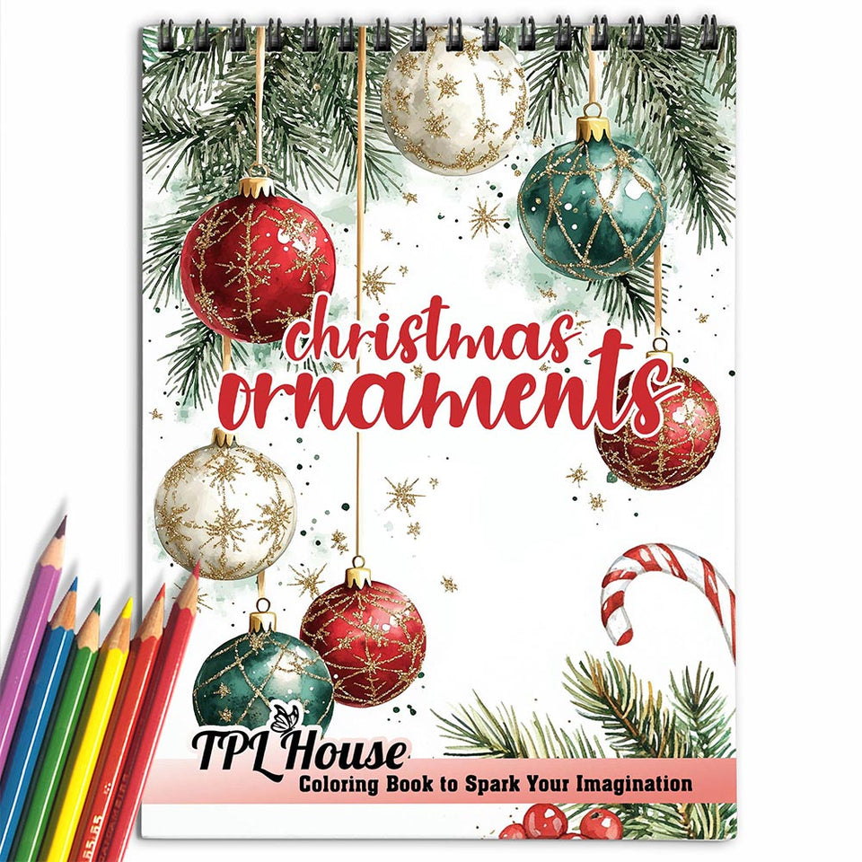 TPLHOUSE Christmas Ornaments Coloring Book for Adult