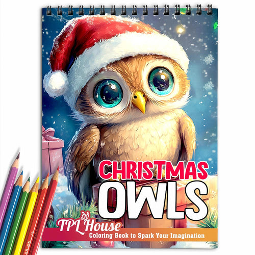 TPLHOUSE Christmas Owls Coloring Book for Adult