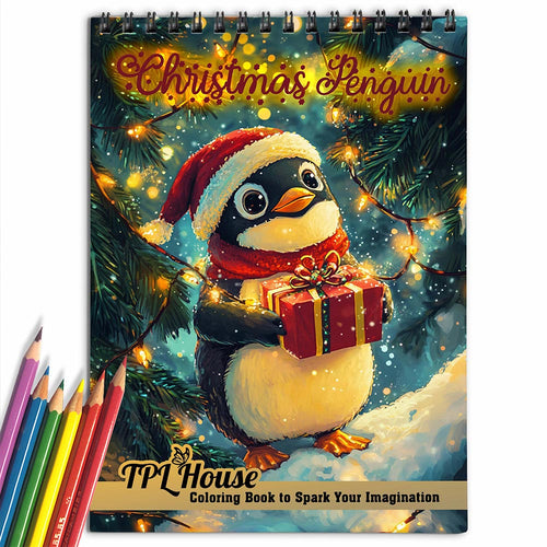 TPLHOUSE Christmas Penguin Coloring Book for Adults