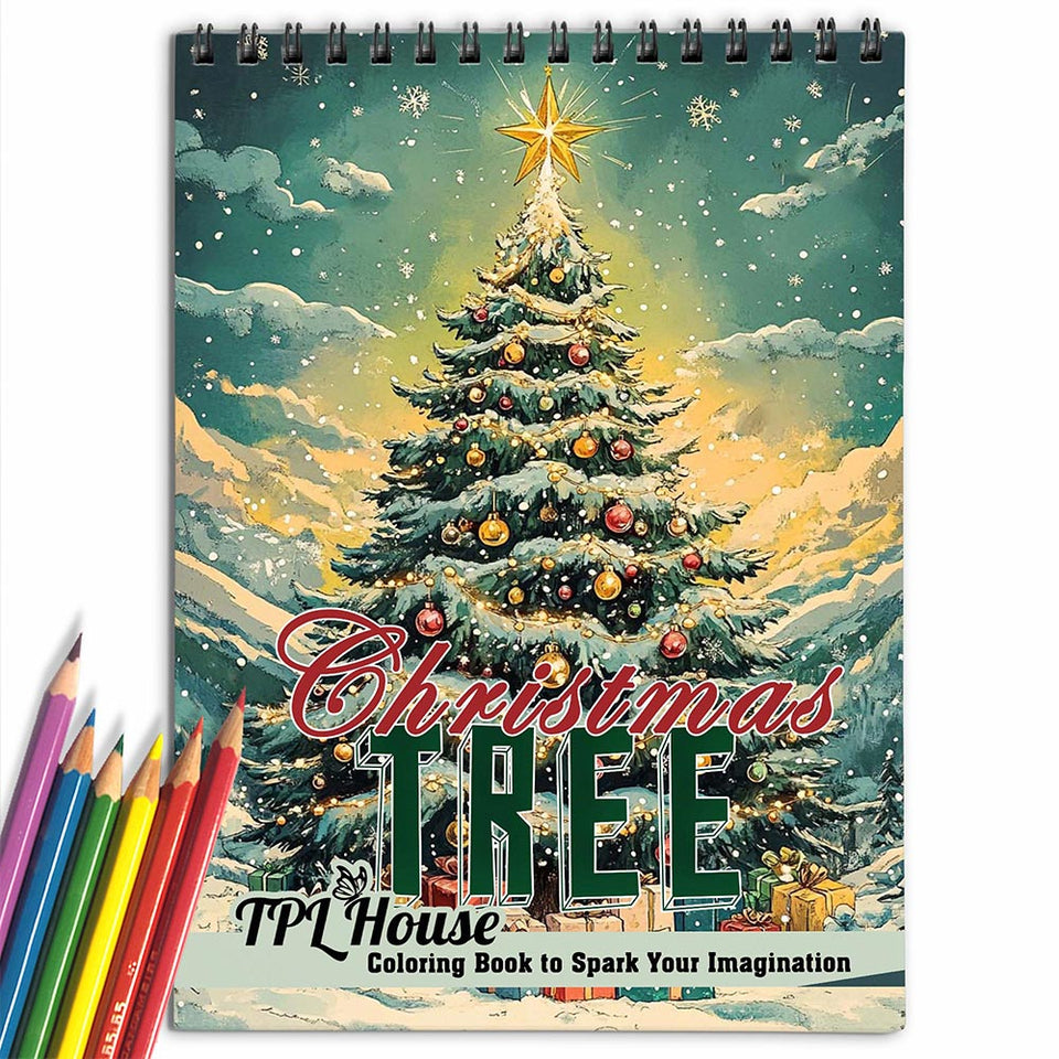 TPLHOUSE Christmas Tree Coloring Book for Adults