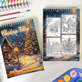 TPLHOUSE Christmas Village Spiral Coloring Book for Adult