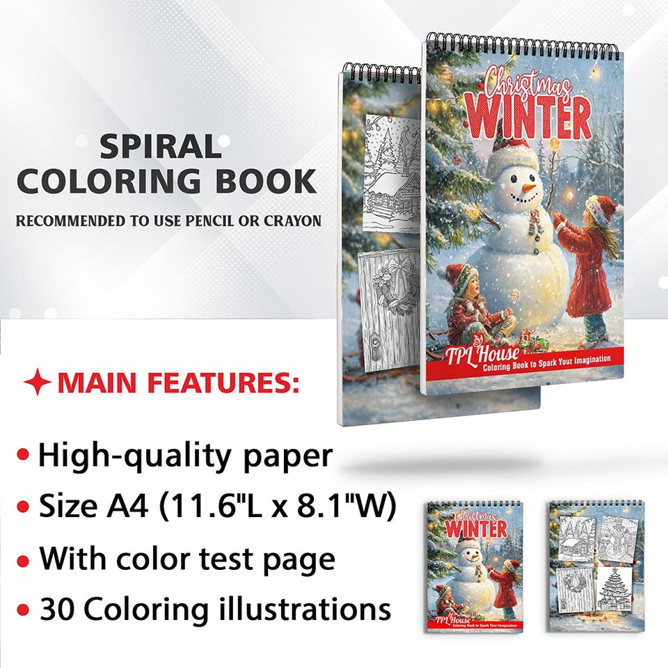 TPLHOUSE Christmas Winter Coloring Sheets for Adult