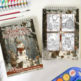 TPLHOUSE Christmas Woodland Spiral Coloring Book for Adult