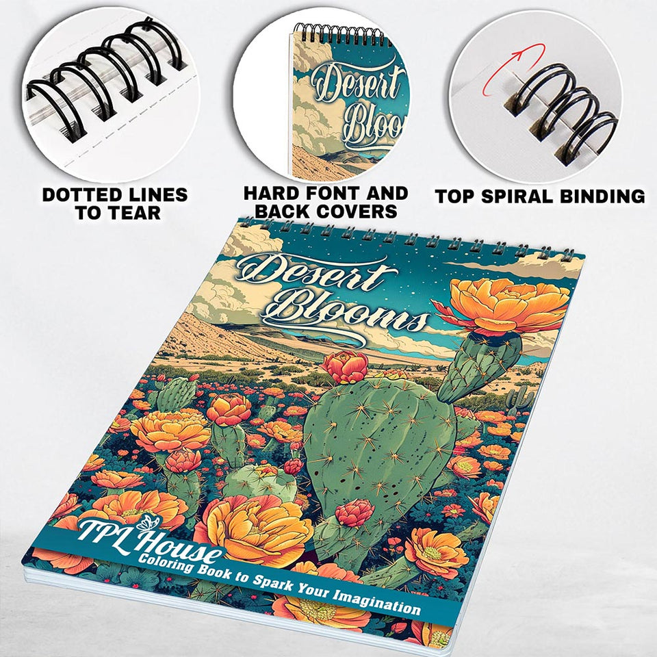 TPLHOUSE Desert Blooms Coloring Pages for Adults