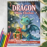 TPLHOUSE Dragon Merry Christmas Coloring Book for Adult