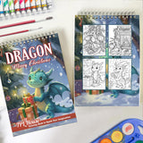 TPLHOUSE Dragon Merry Christmas Spiral Coloring Book for Adult