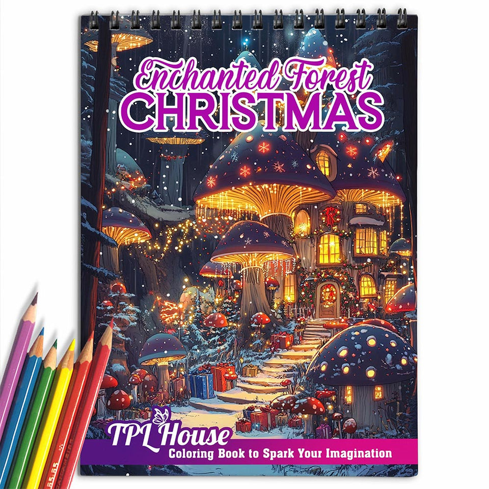 TPLHOUSE Enchanted Forest In Christmas Coloring Book for Adult