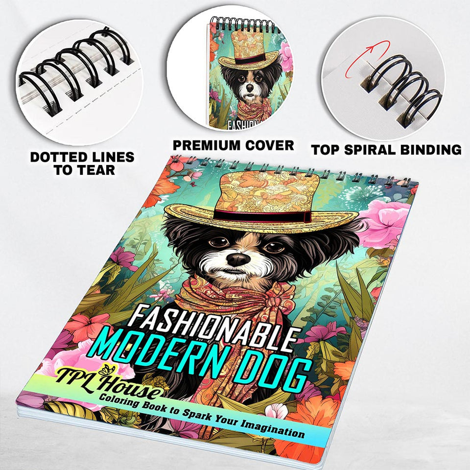 TPLHOUSE Fashionable Modern Dog Coloring Pages for Adults