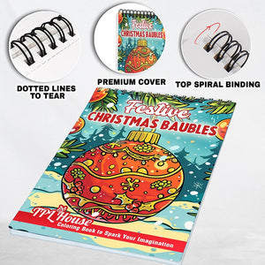 TPLHOUSE Festive Christmas Baubles Coloring Pages for Adult