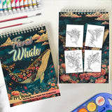 TPLHOUSE Floral Whale Spiral Coloring Book for Adults